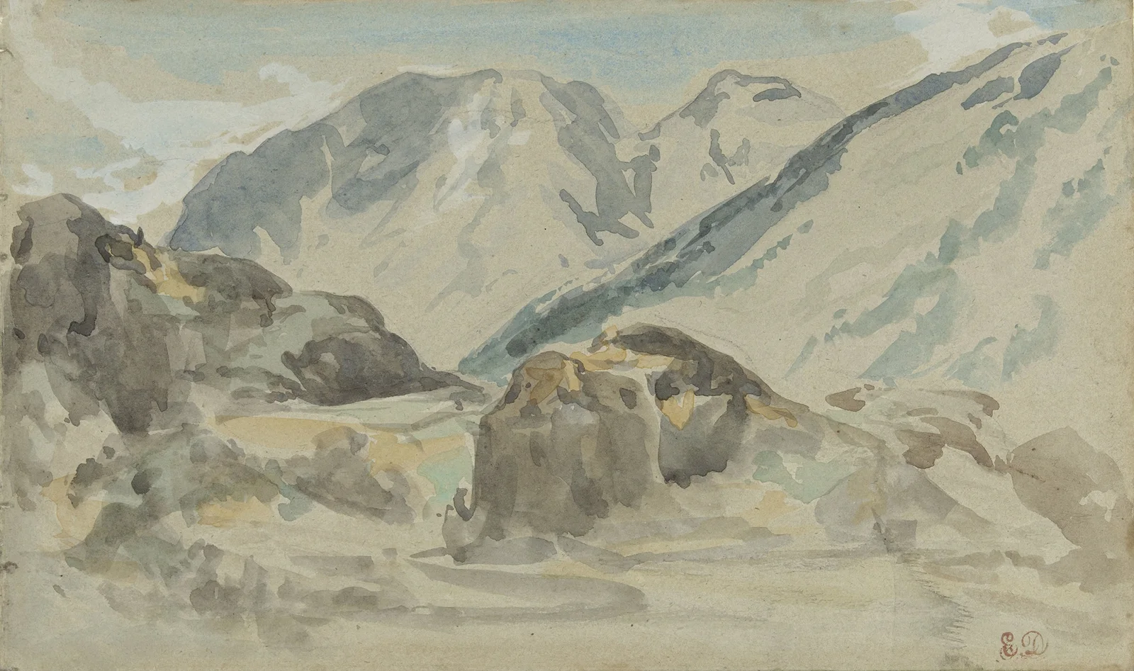 Mountain Landscape av Eugène Delacroix