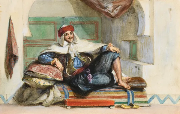 Sidi Abdallah, Provincial Ruler Of The Regency Of Algiers, Rue Amour. June 27th 1832 av Eugène Delacroix