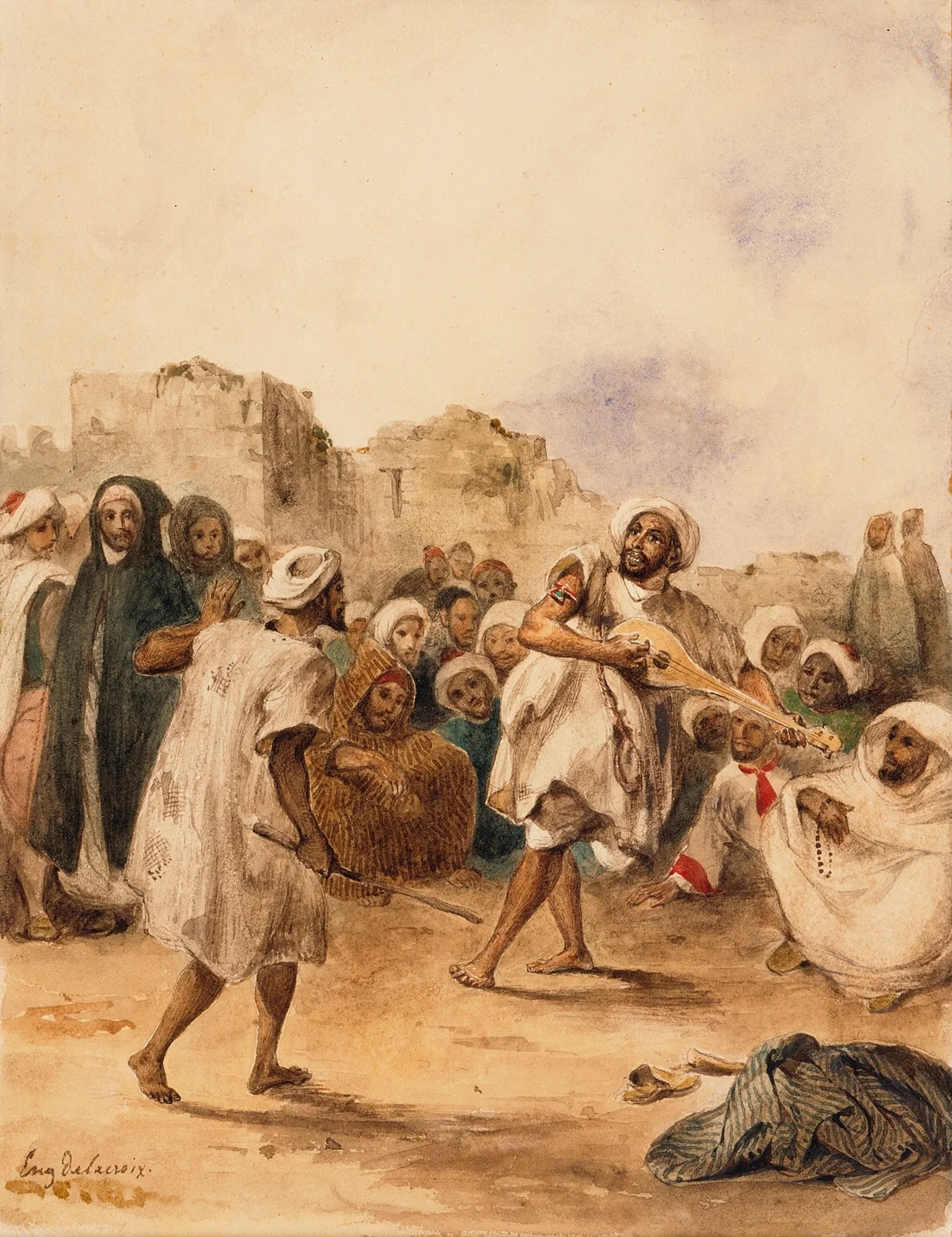 Strolling Players av Eugène Delacroix