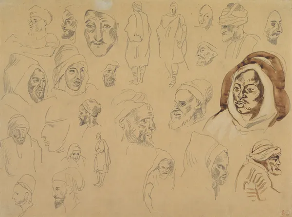 Studies of Arab Heads and Figures av Eugène Delacroix
