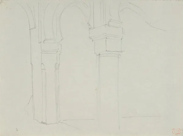 Study of a Moorish Arcade, Spain av Eugène Delacroix