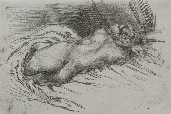 Study of a Woman Seen from the Back, 1833 – nr 2 av Eugène Delacroix