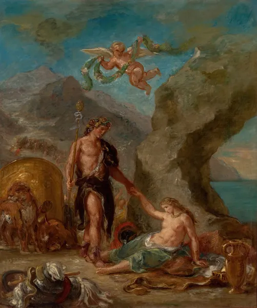 The Autumn – Baccus and Ariadne av Eugène Delacroix