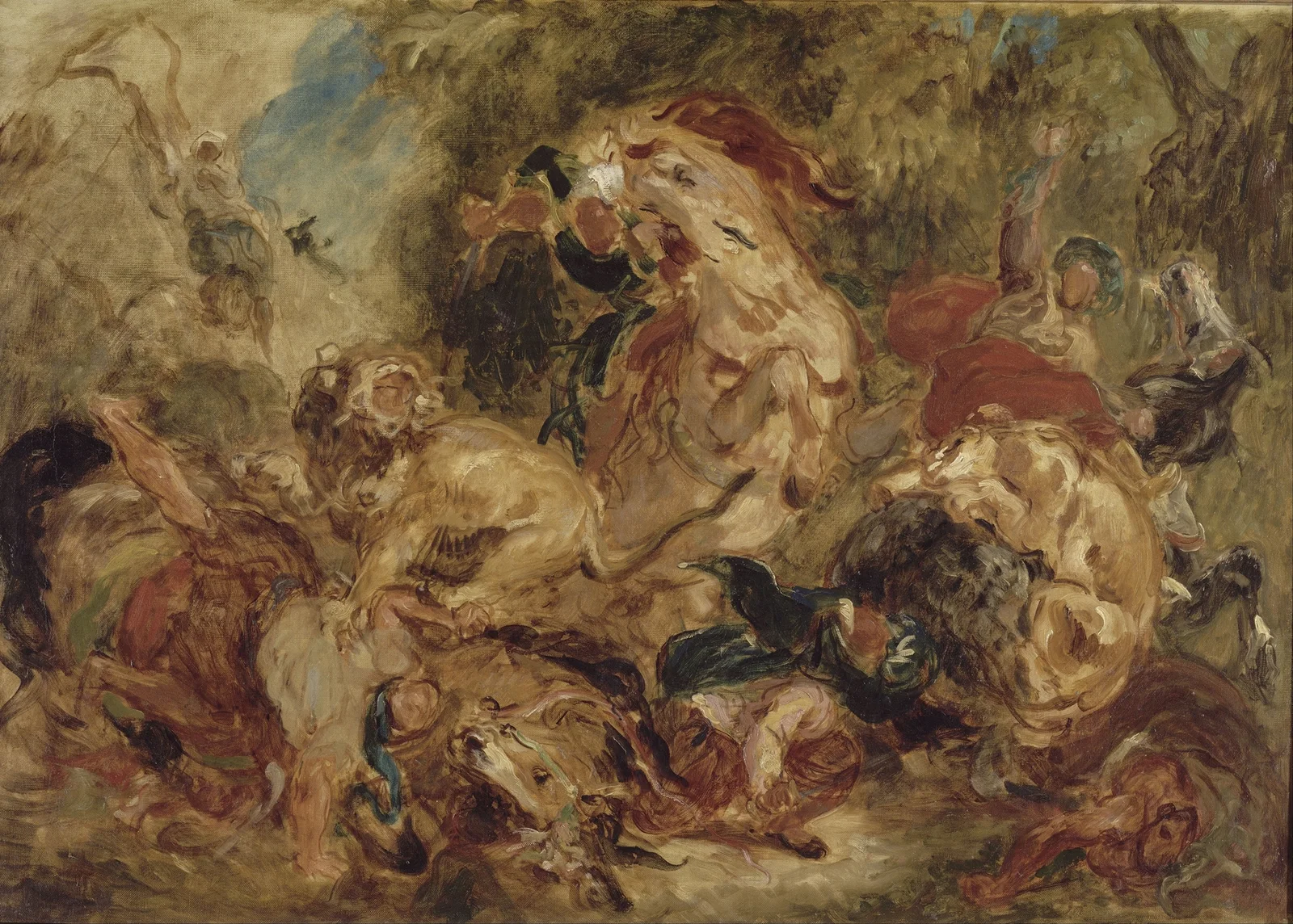 The Lion Hunt, 1854 av Eugène Delacroix