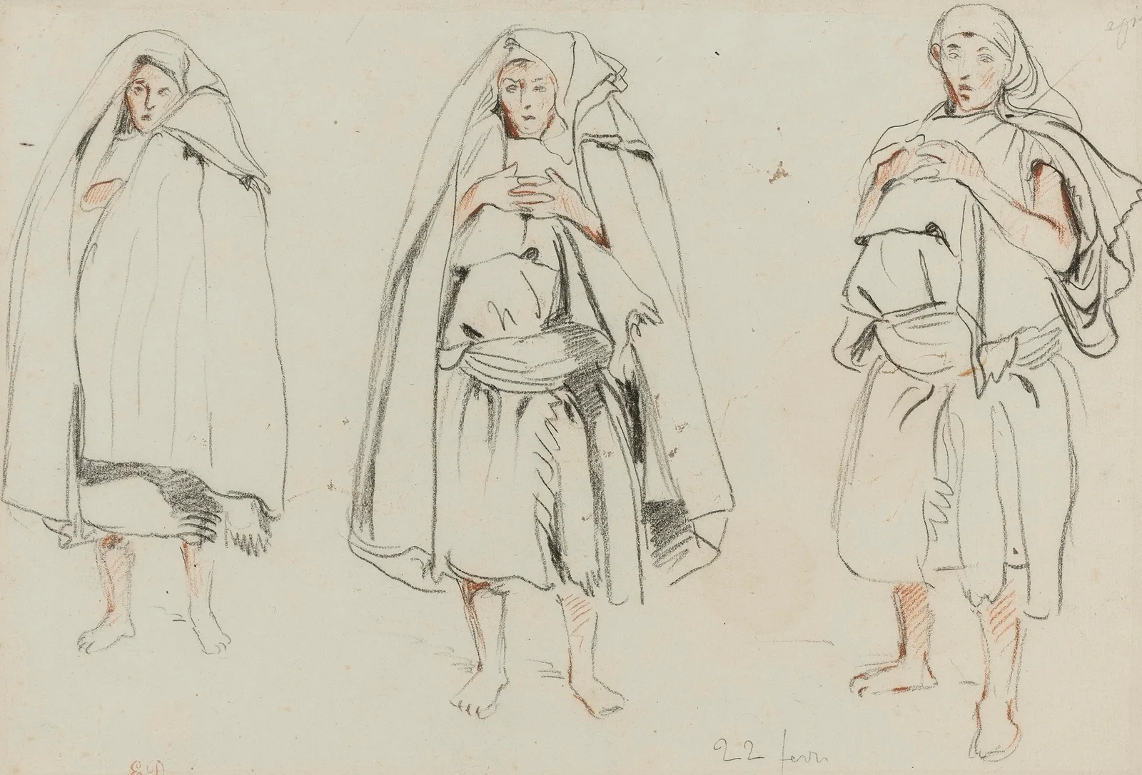 Three Figures av Eugène Delacroix