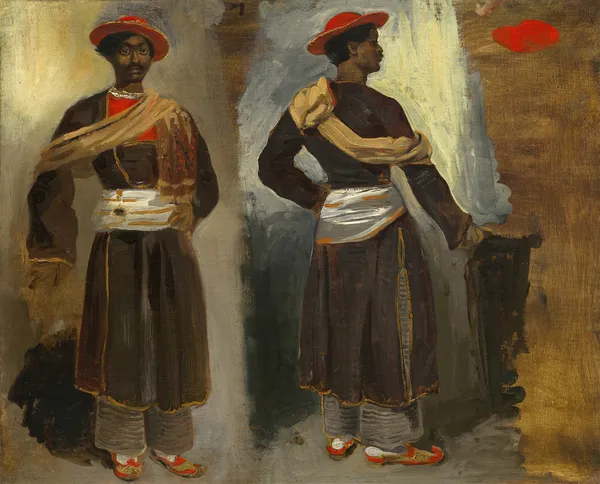 Two Studies of a Standing Indian from Calcutta av Eugène Delacroix