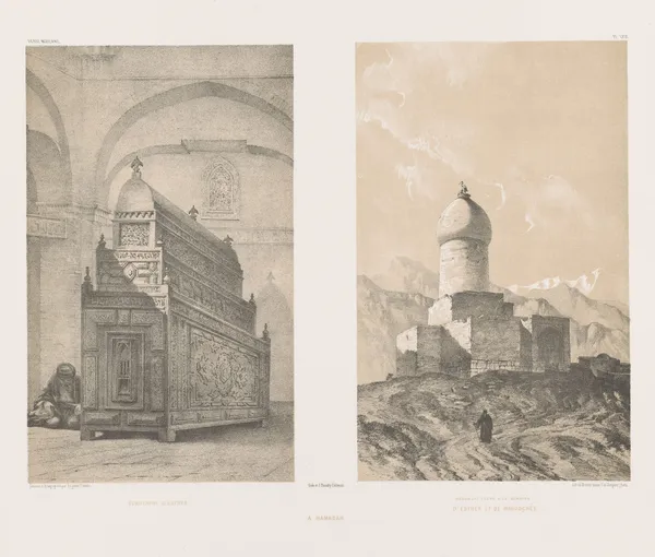A Hamadan – Cenotaphe d’Esther, Monument élevé a la mémoire d’Esther et de Mardochée av Eugène Flandin