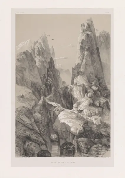 Défilé de Pir-a-Zan (Fars) av Eugène Flandin