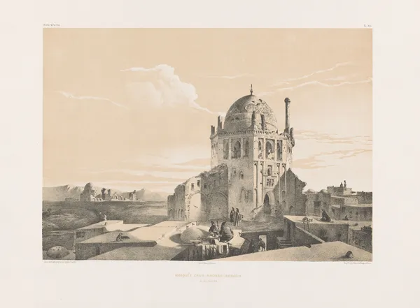 Mosquée Chah-Khodah-Bendèh à Sultânyèn av Eugène Flandin