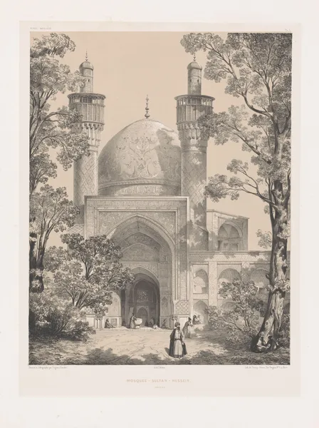Mosquée-Sultan-Hussein Ispahan av Eugène Flandin