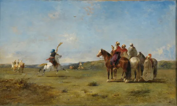Arabes chassant le faucon av Eugène Fromentin