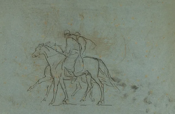 Two Arabian Horsemen (study) (19th century) av Eugène Fromentin