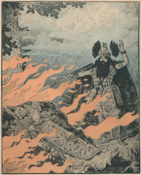 Affiche voor Die Walküre van Richard Wagner av Eugène Grasset