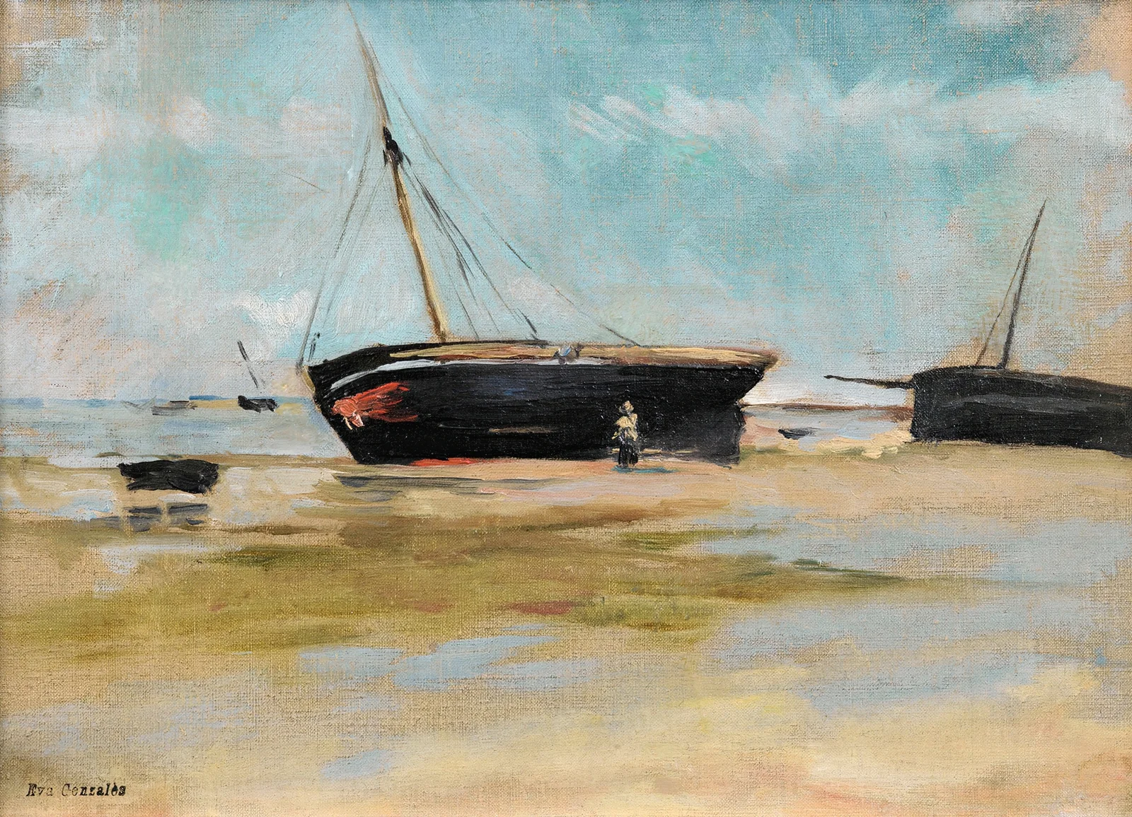 Bateau À Marée Basse av Eva Gonzalès