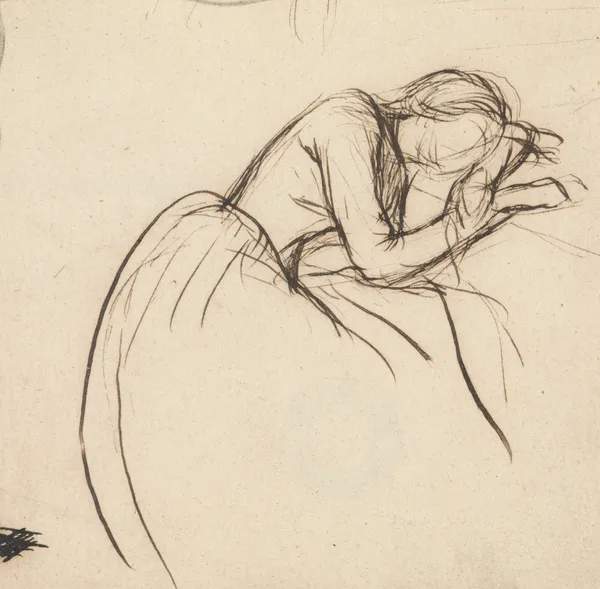 A Woman Bowed in Grief av Sir John Everett Millais
