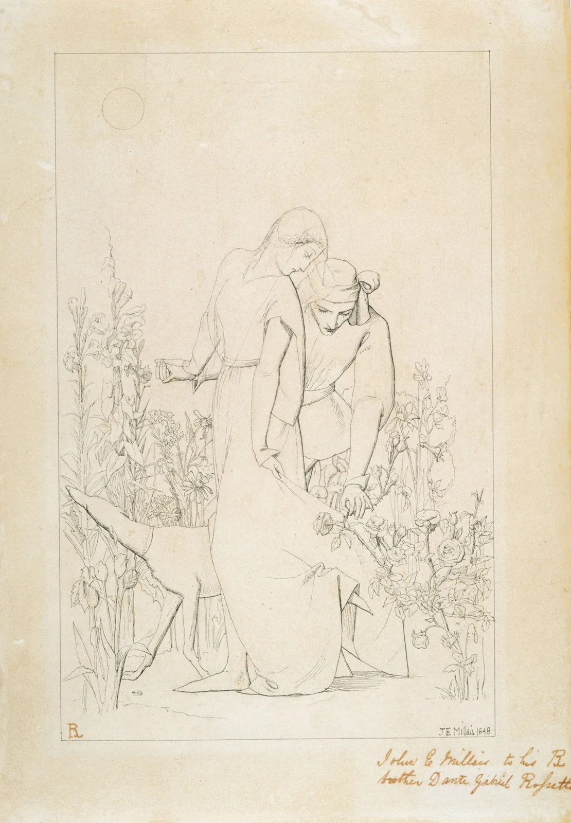 Lovers by a Rosebush, 1848 – nr 1 av Sir John Everett Millais