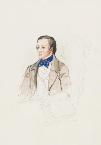 Portrait study of Mr R. Stephens of Merton College, Oxford av Sir John Everett Millais