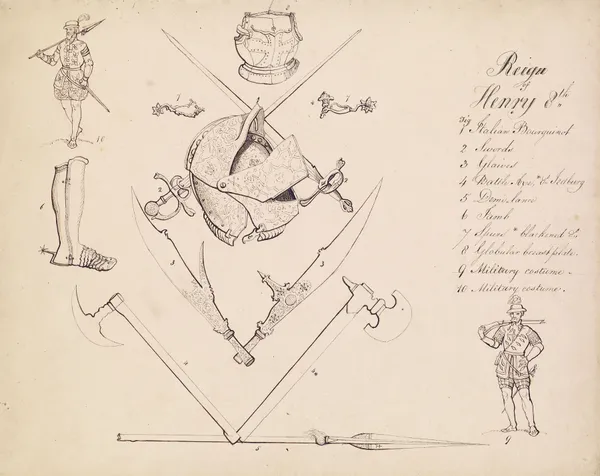 Sketches of Armour – Study for Henry VIII, 1844 – nr 2 av Sir John Everett Millais