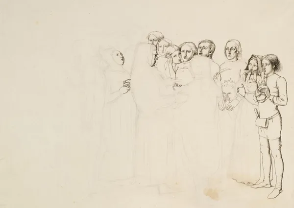 Study for ‘A Baron Numbering his Vassals’ av Sir John Everett Millais