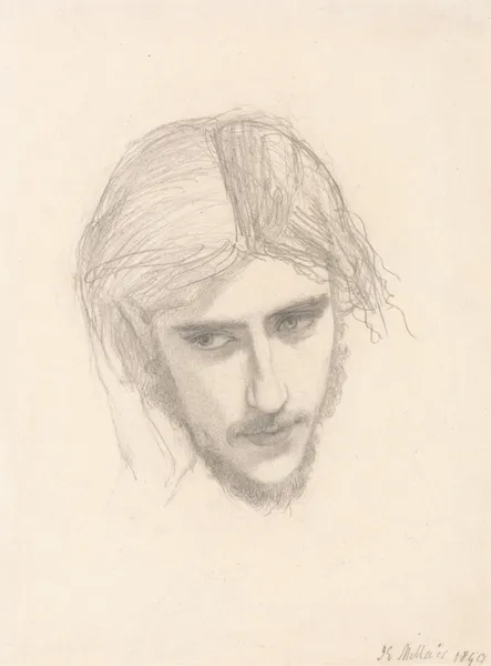 Study for the Head of Ferdinand in ‘Ferdinand Lured by Ariel’ av Sir John Everett Millais