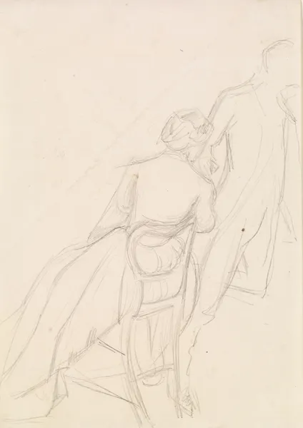 Tennyson’s The Miller’s Daughter – Study for Husband and Wife in Arise and Let us Wander Forth, 1855 – nr 2 av Sir John Everett Millais