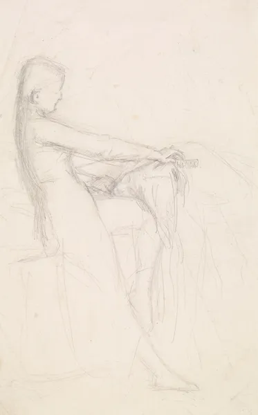 Tennyson’s The Sisters – Figure Sketch, 1855 – nr 2 av Sir John Everett Millais