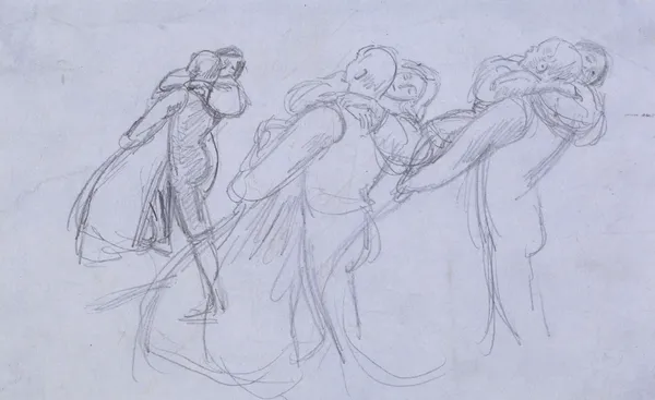 The Crown of Love by George Meredith – Three Studies of the Lover carrying the Princess up the Hill av Sir John Everett Millais