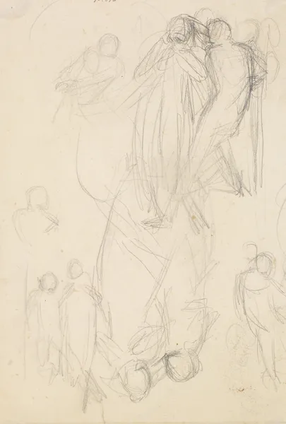 The Escape of a Heretic – Sketch of the Girl and her Lover, 1857 – nr 2 av Sir John Everett Millais