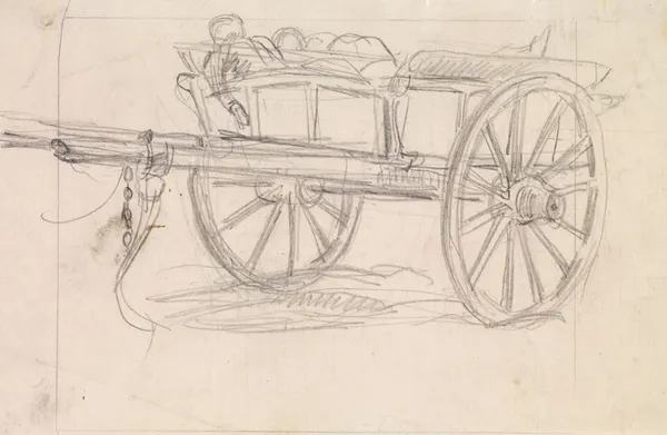 The Plague of Elliant – Sketch of a Cart carrying the Dead av Sir John Everett Millais