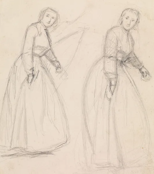 The Proscribed Royalist 1651 – Puritan Girl visiting Cavalier Lover av Sir John Everett Millais