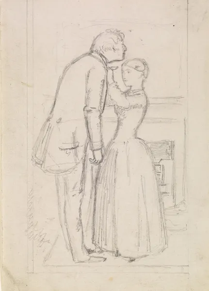 Wilkie Collins’s Mr Wrays Cash-Box – Figure Sketch av Sir John Everett Millais