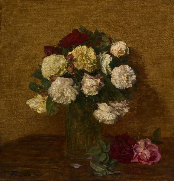 Roses In A Vase av Henri Fantin-Latour