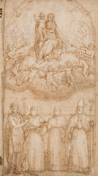 Madonna and Child with Four Saints av Federico Zuccaro