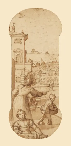 Taddeo Sent on an Errand by Calabrese’s Wife av Federico Zuccaro