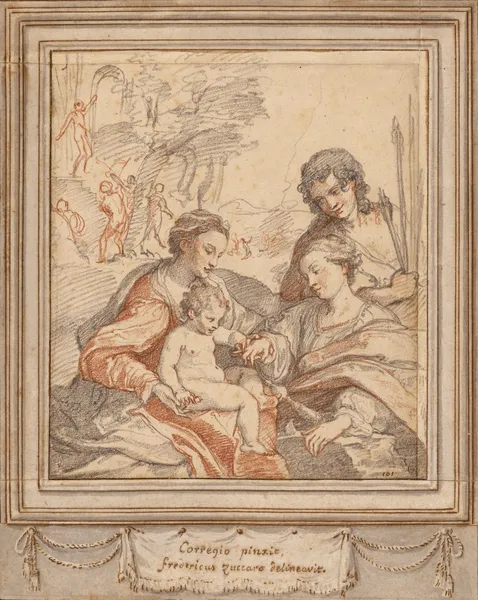 The Mystic Marriage of Saint Catherine (after Correggio) av Federico Zuccaro