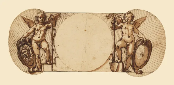 Two Child Angels, Symbolizing Patience and Industry av Federico Zuccaro