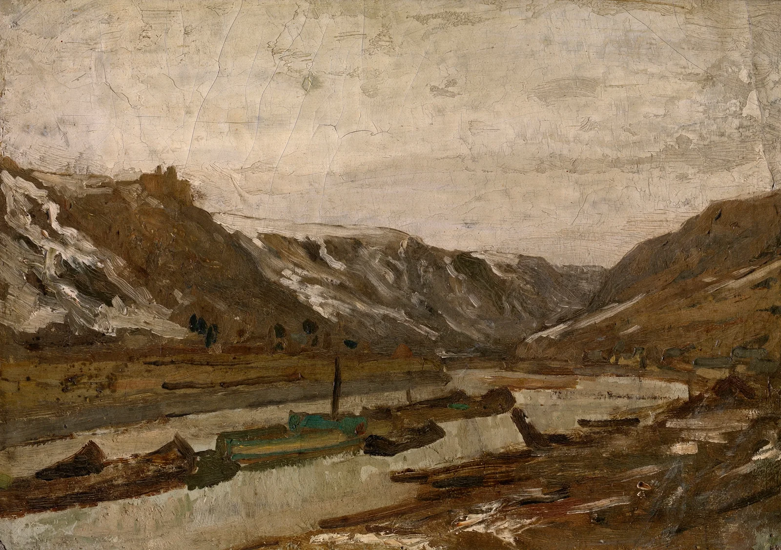 Barges in Dinant av Félicien Rops