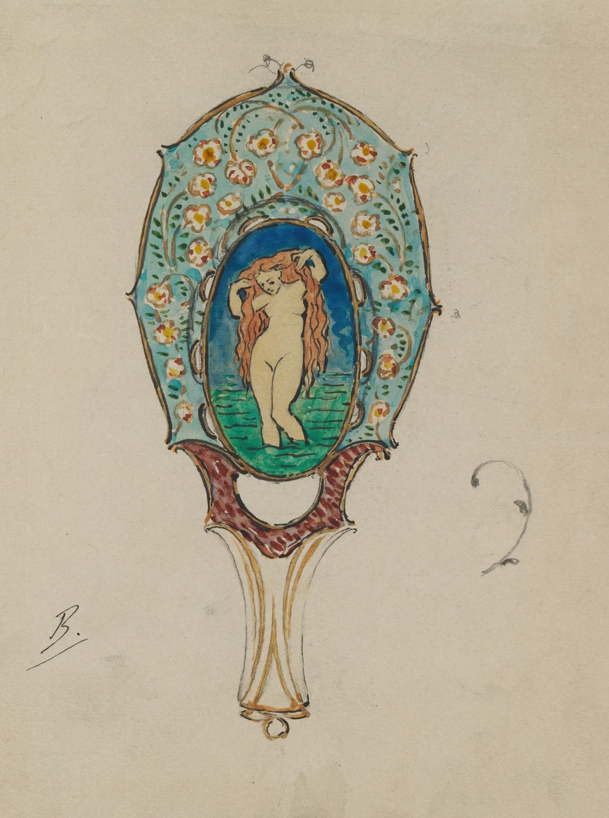 Design for a Hand Mirror, 1900 – nr 2 av Félix Bracquemond