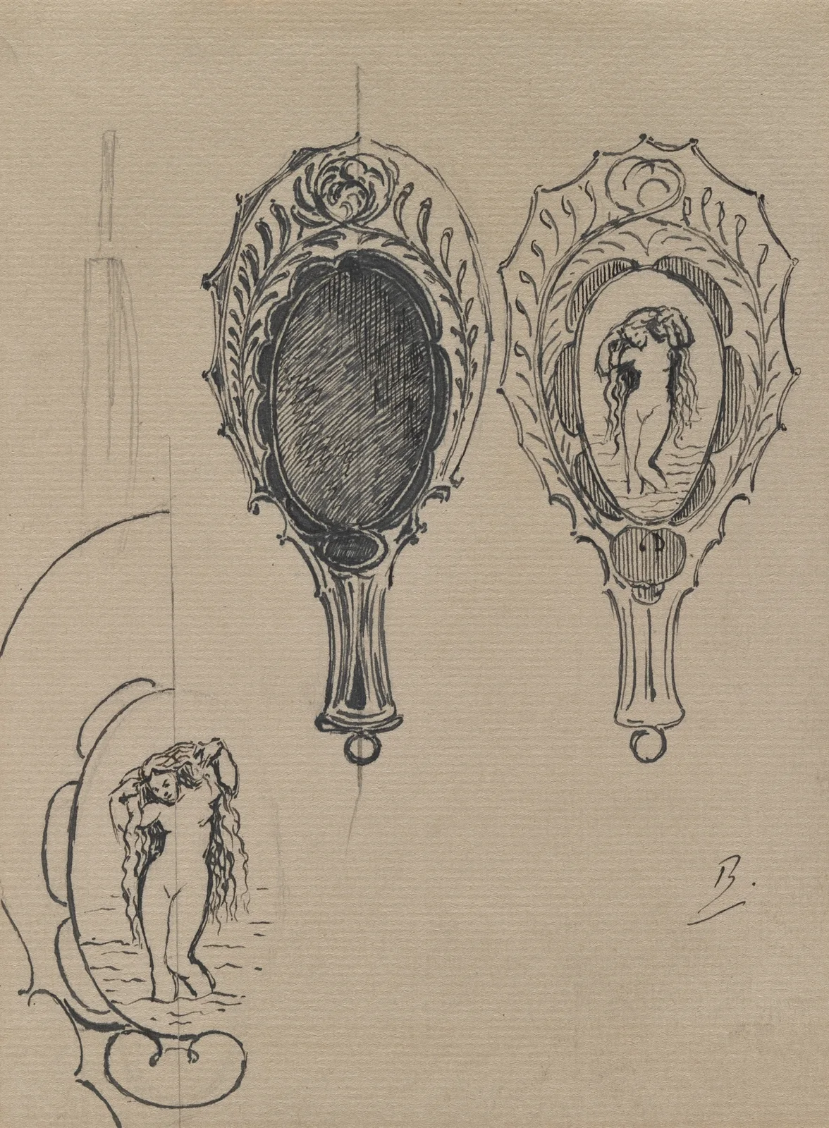 Design for a Hand Mirror, 1900 – nr 1 av Félix Bracquemond