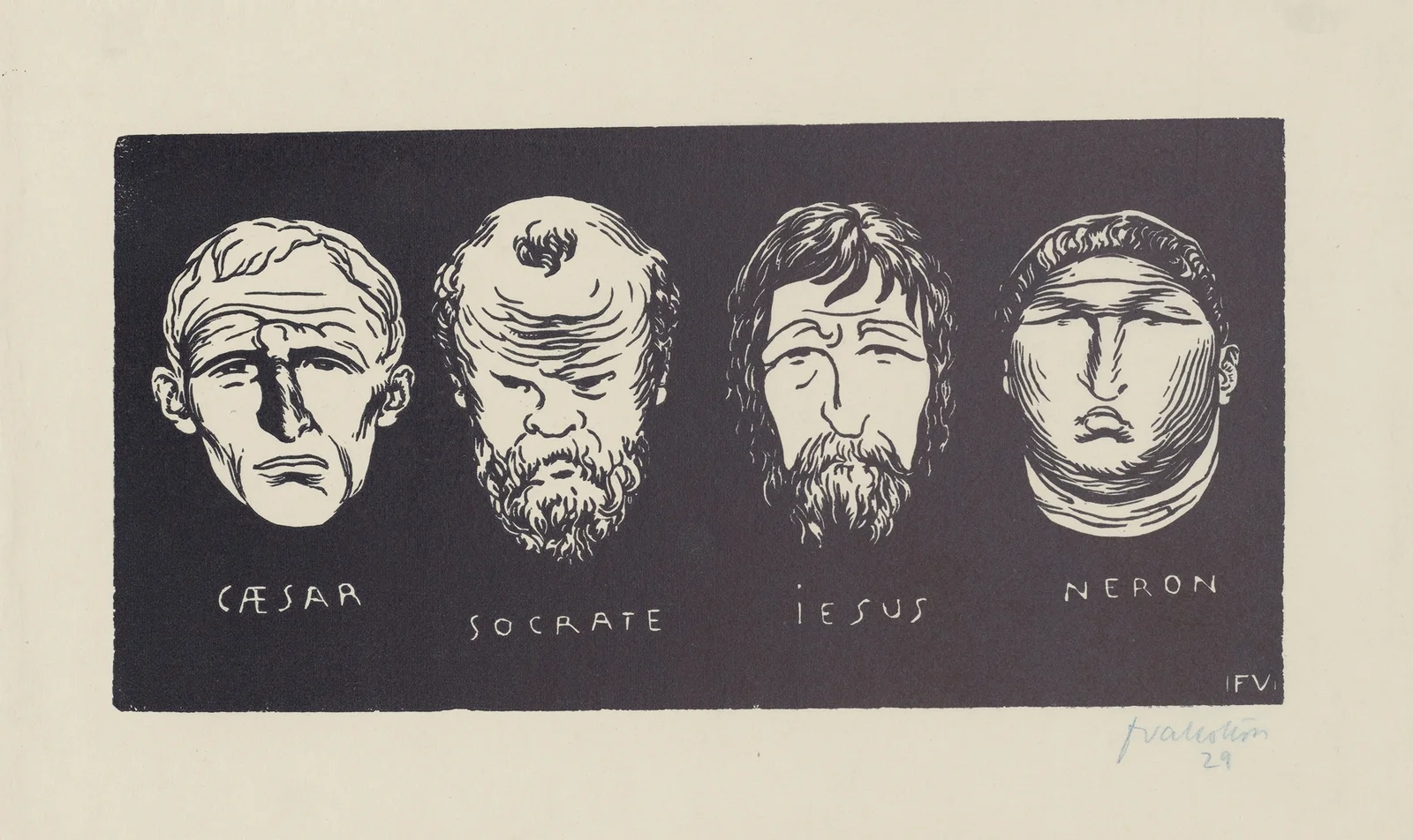 Caesar, Socrate, Iesus, Neron av Félix Vallotton