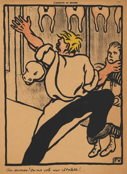 Crimes And Punishments; Help! My cutlet’s being stolen! av Félix Vallotton