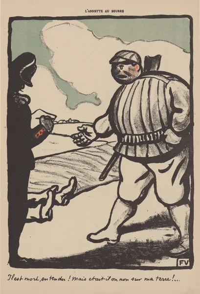 Il est mort, entendu! Mais etait il ou non sur ma terre! av Félix Vallotton