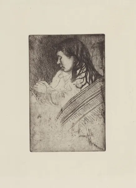 Jeune fille aux mains jointes av Félix Vallotton