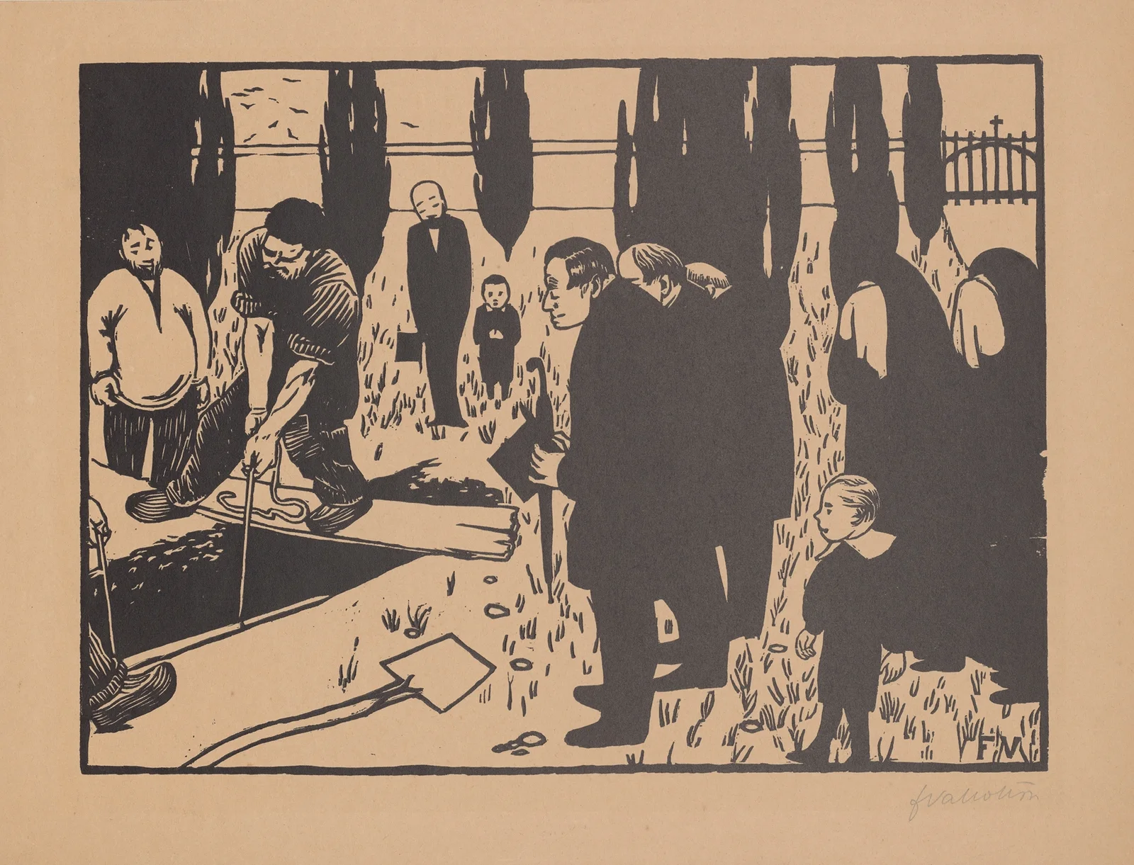 L’enterrement av Félix Vallotton