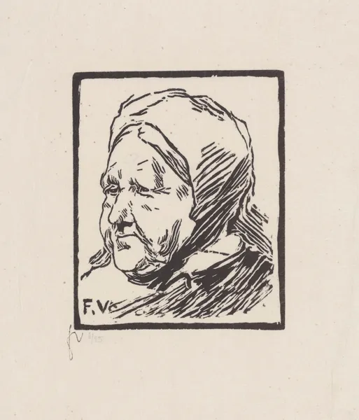 Tête de vieille femme av Félix Vallotton