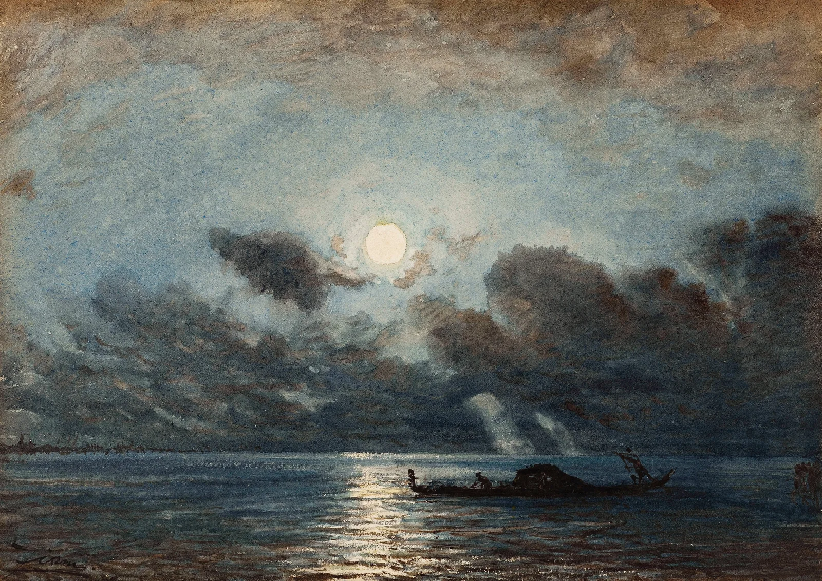 Venise, Clair De Lune av Félix Ziem
