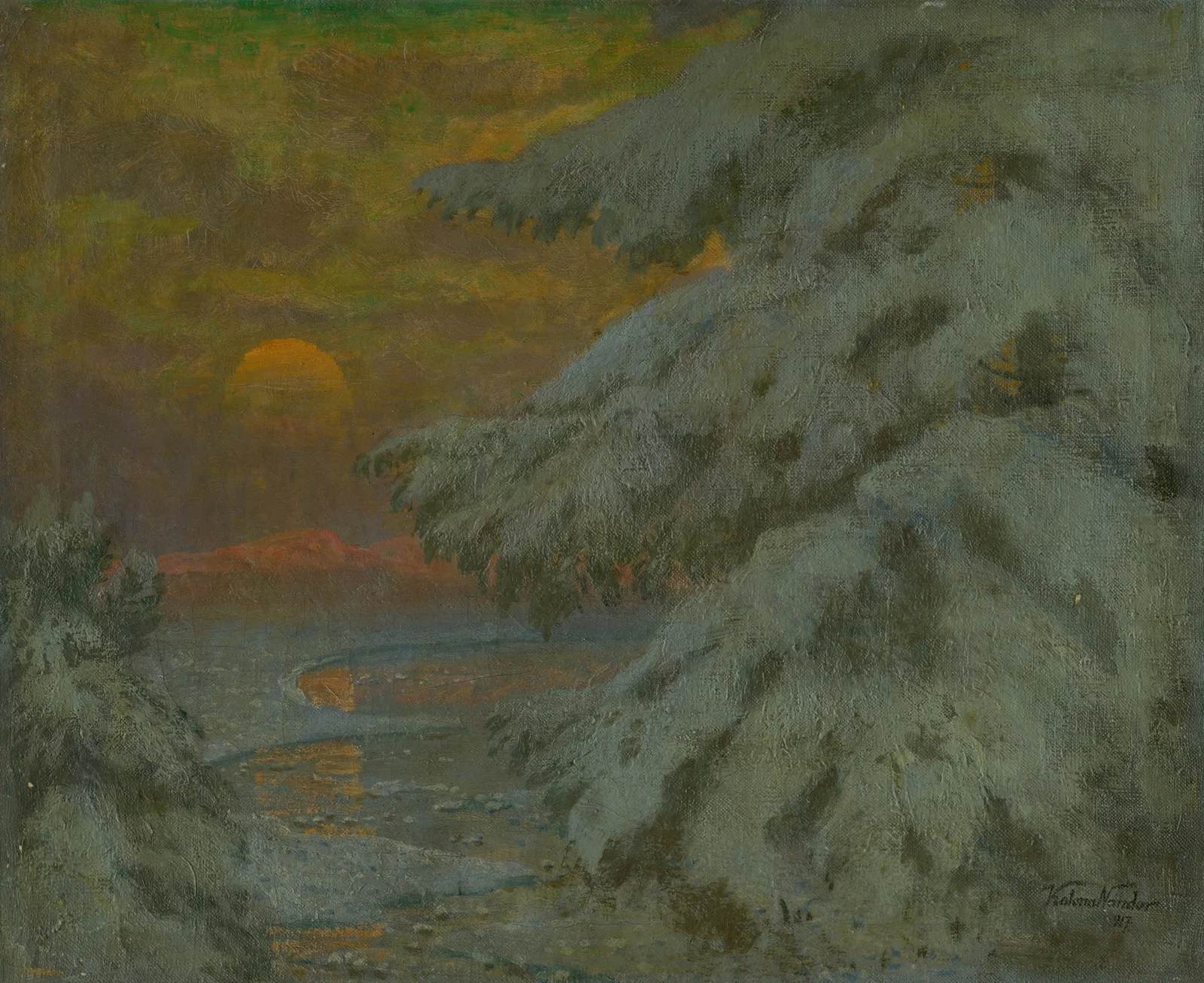 Sunset in winter av Ferdinand Katona