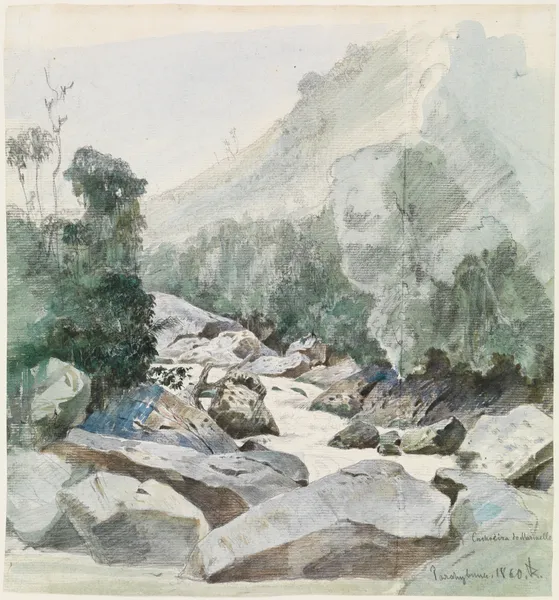 Gebirgsbach in Cachoeira do Marmello av Ferdinand Keller