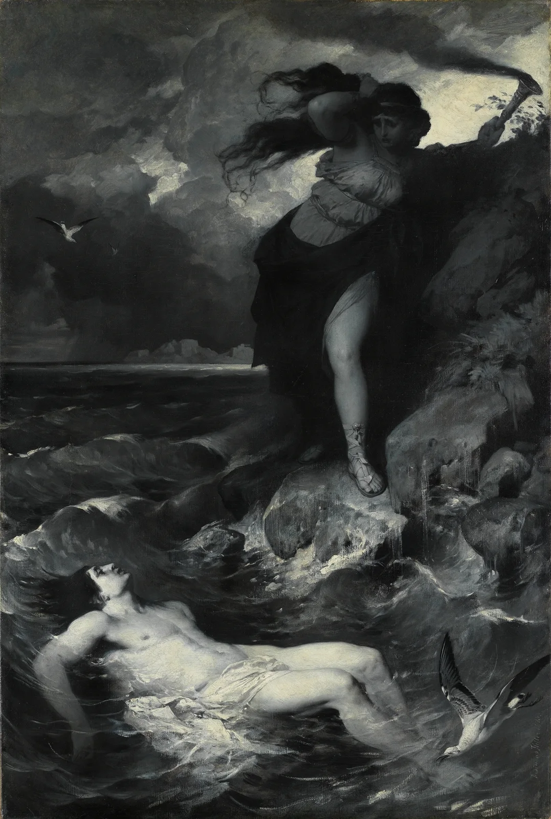 Hero and Leander av Ferdinand Keller