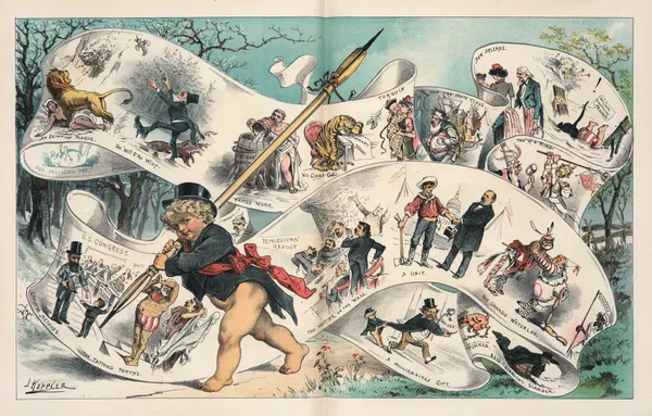 Puck’s review of the past year av Joseph Ferdinand Keppler